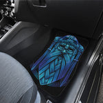Blue Viking Norse God Odin Print Front and Back Car Floor Mats