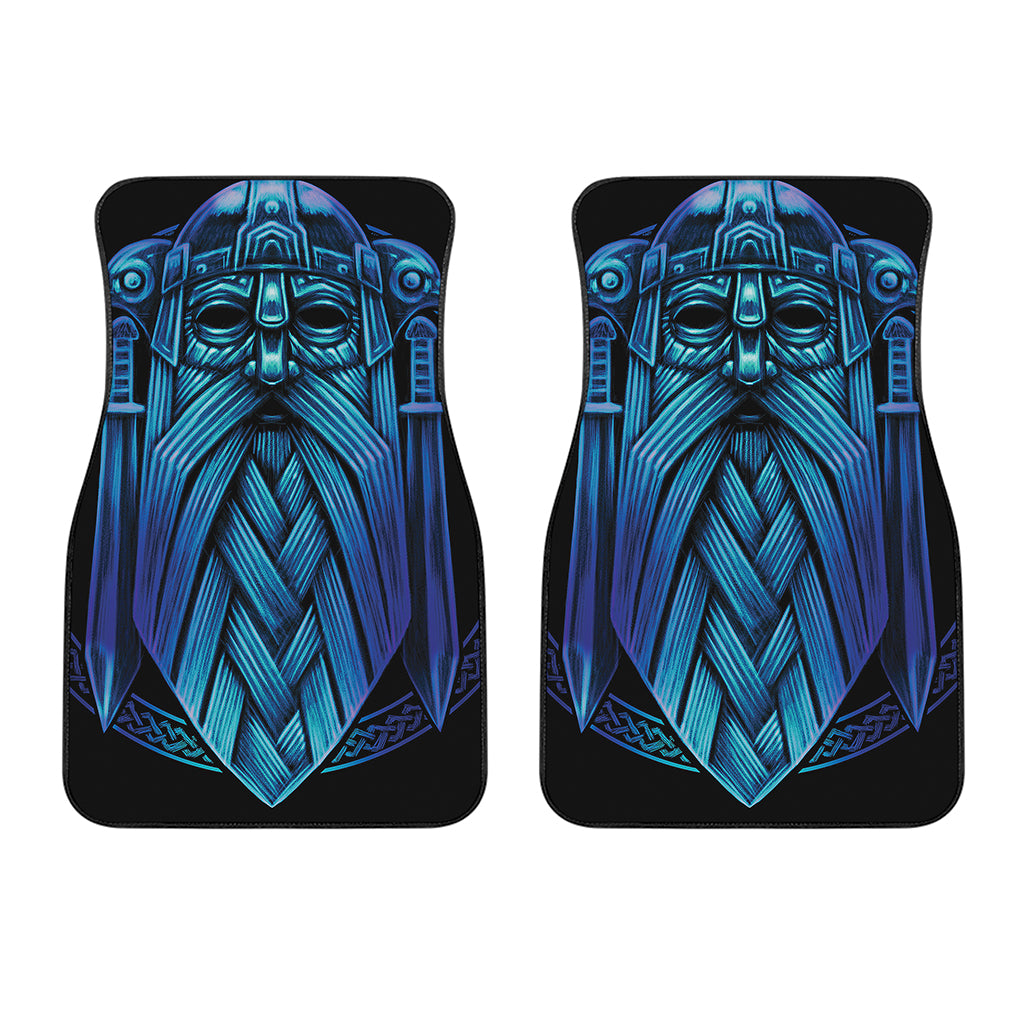 Blue Viking Norse God Odin Print Front Car Floor Mats