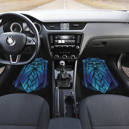 Blue Viking Norse God Odin Print Front Car Floor Mats