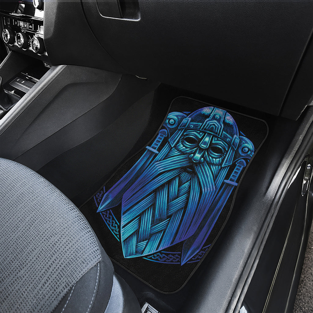 Blue Viking Norse God Odin Print Front Car Floor Mats