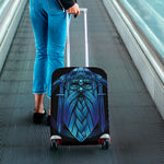 Blue Viking Norse God Odin Print Luggage Cover