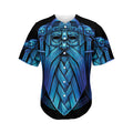 Blue Viking Norse God Odin Print Men's Baseball Jersey