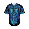 Blue Viking Norse God Odin Print Men's Baseball Jersey