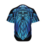 Blue Viking Norse God Odin Print Men's Baseball Jersey