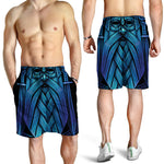 Blue Viking Norse God Odin Print Men's Shorts