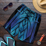 Blue Viking Norse God Odin Print Men's Shorts
