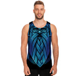 Blue Viking Norse God Odin Print Men's Tank Top
