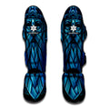 Blue Viking Norse God Odin Print Muay Thai Shin Guards