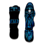 Blue Viking Norse God Odin Print Muay Thai Shin Guard