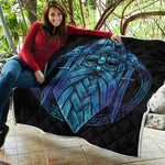Blue Viking Norse God Odin Print Quilt