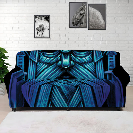 Blue Viking Norse God Odin Print Sofa Cover