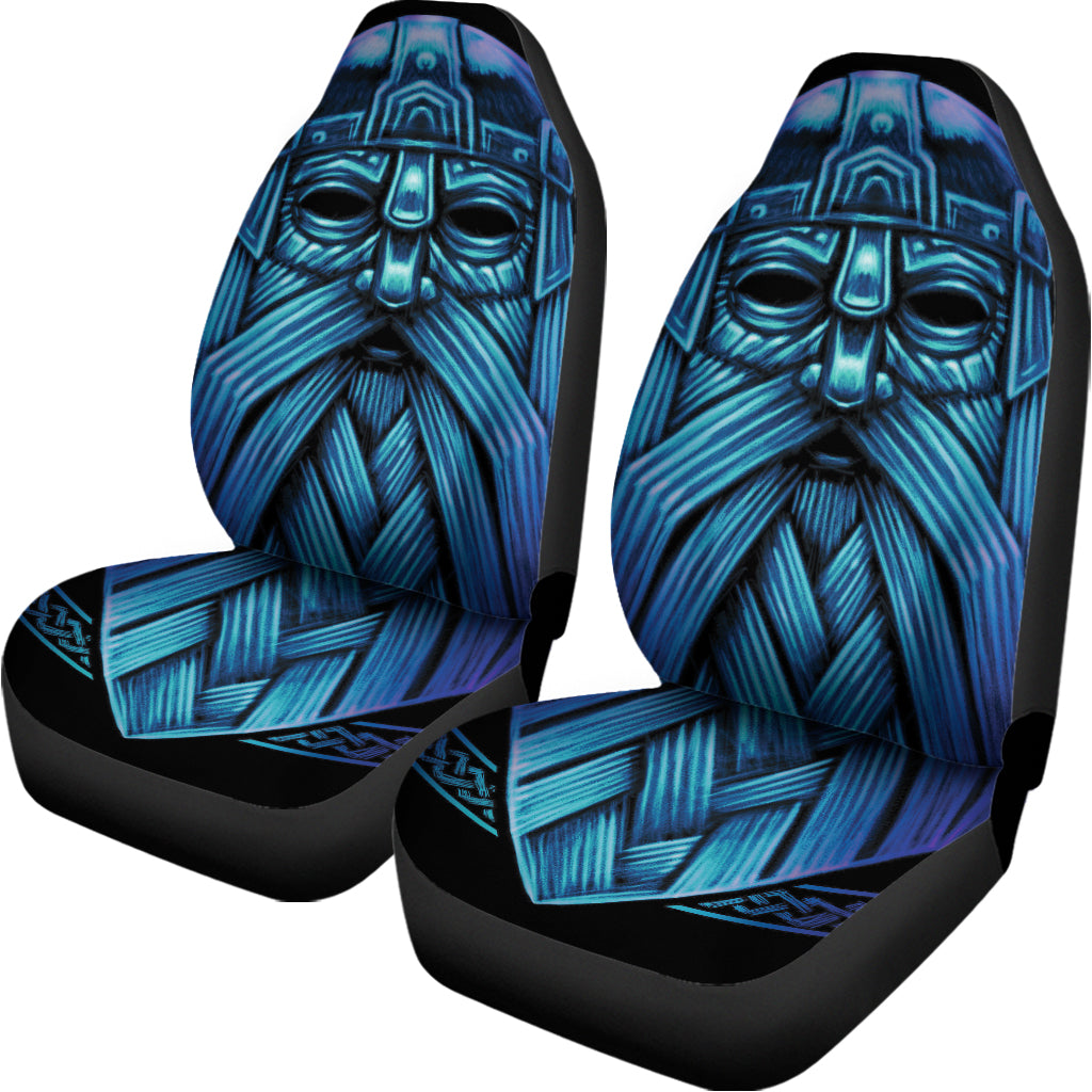 Blue Viking Norse God Odin Print Universal Fit Car Seat Covers