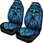 Blue Viking Norse God Odin Print Universal Fit Car Seat Covers
