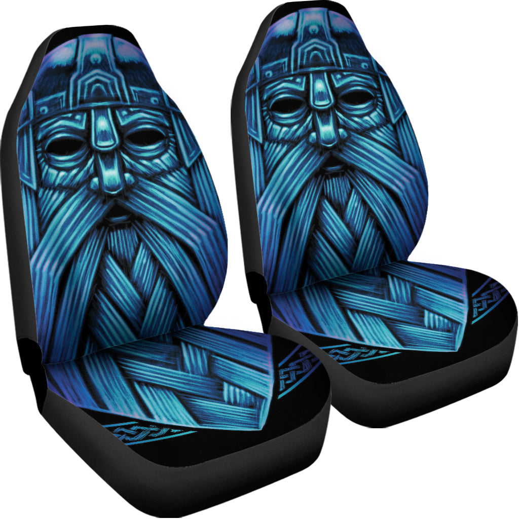 Blue Viking Norse God Odin Print Universal Fit Car Seat Covers