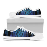 Blue Viking Norse God Odin Print White Low Top Shoes