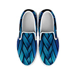 Blue Viking Norse God Odin Print White Slip On Shoes