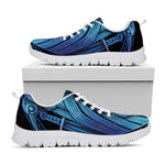 Blue Viking Norse God Odin Print White Sneakers