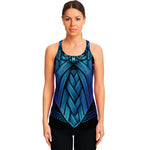 Blue Viking Norse God Odin Print Women's Racerback Tank Top