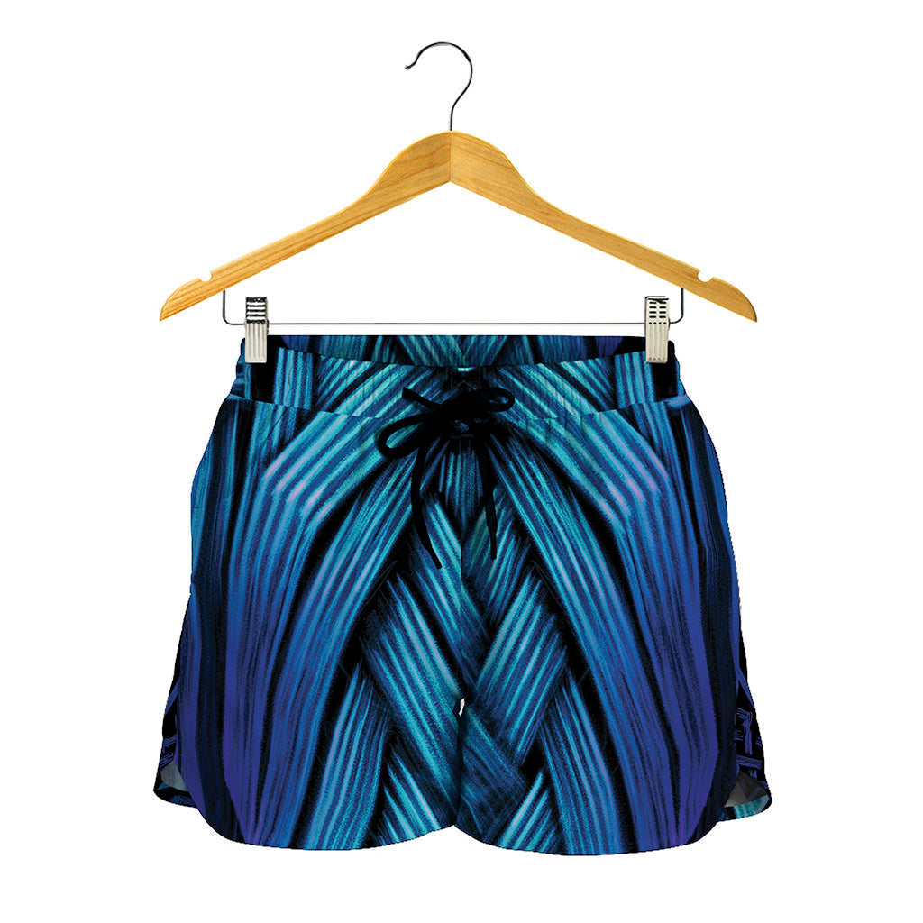 Blue Viking Norse God Odin Print Women's Shorts