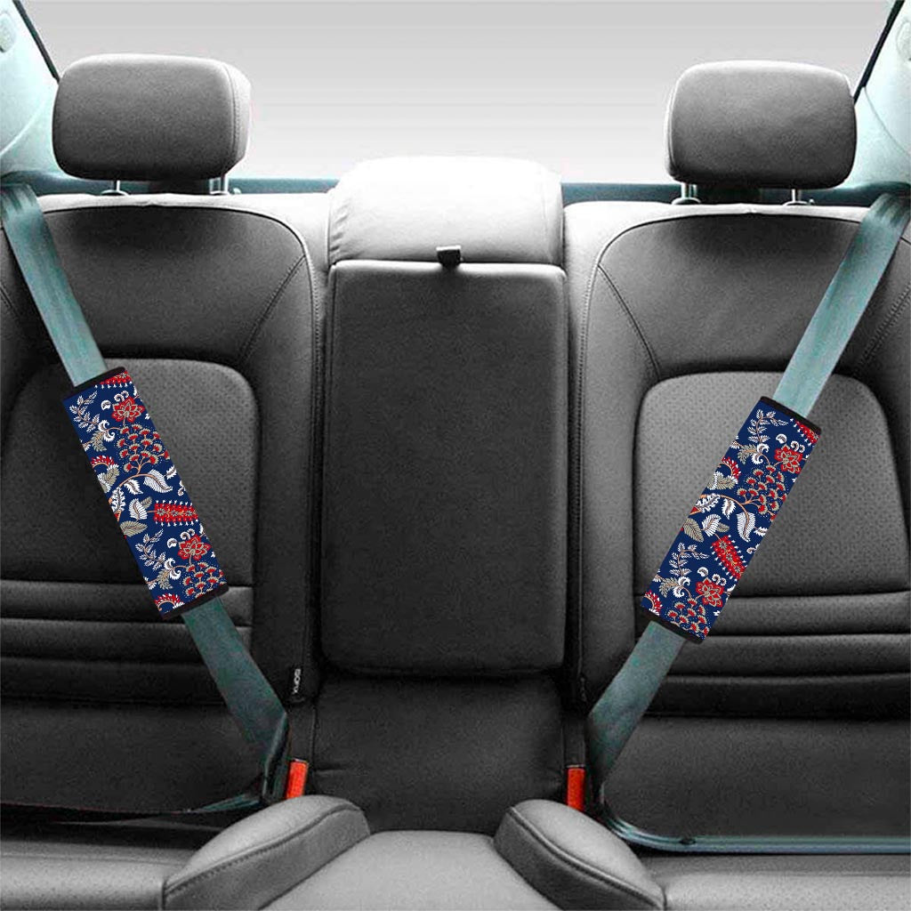 Blue Vintage Bohemian Floral Print Car Seat Belt Covers