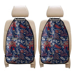 Blue Vintage Bohemian Floral Print Car Seat Organizers