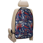 Blue Vintage Bohemian Floral Print Car Seat Organizers