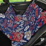 Blue Vintage Bohemian Floral Print Pet Car Back Seat Cover