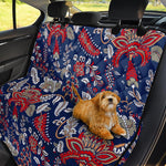 Blue Vintage Bohemian Floral Print Pet Car Back Seat Cover