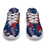 Blue Vintage Bohemian Floral Print Sport Shoes GearFrost