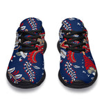 Blue Vintage Bohemian Floral Print Sport Shoes GearFrost
