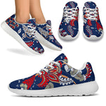 Blue Vintage Bohemian Floral Print Sport Shoes GearFrost