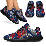 Blue Vintage Bohemian Floral Print Sport Shoes GearFrost