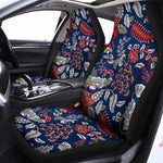 Blue Vintage Bohemian Floral Print Universal Fit Car Seat Covers