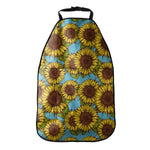 Blue Vintage Sunflower Pattern Print Car Seat Organizers