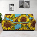 Blue Vintage Sunflower Pattern Print Sofa Cover