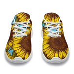 Blue Vintage Sunflower Pattern Print Sport Shoes GearFrost