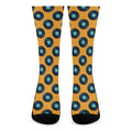 Blue Vinyl Record Pattern Print Crew Socks