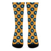 Blue Vinyl Record Pattern Print Crew Socks