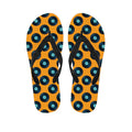 Blue Vinyl Record Pattern Print Flip Flops