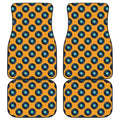 Blue Vinyl Record Pattern Print Front and Back Car Floor Mats