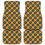 Blue Vinyl Record Pattern Print Front and Back Car Floor Mats