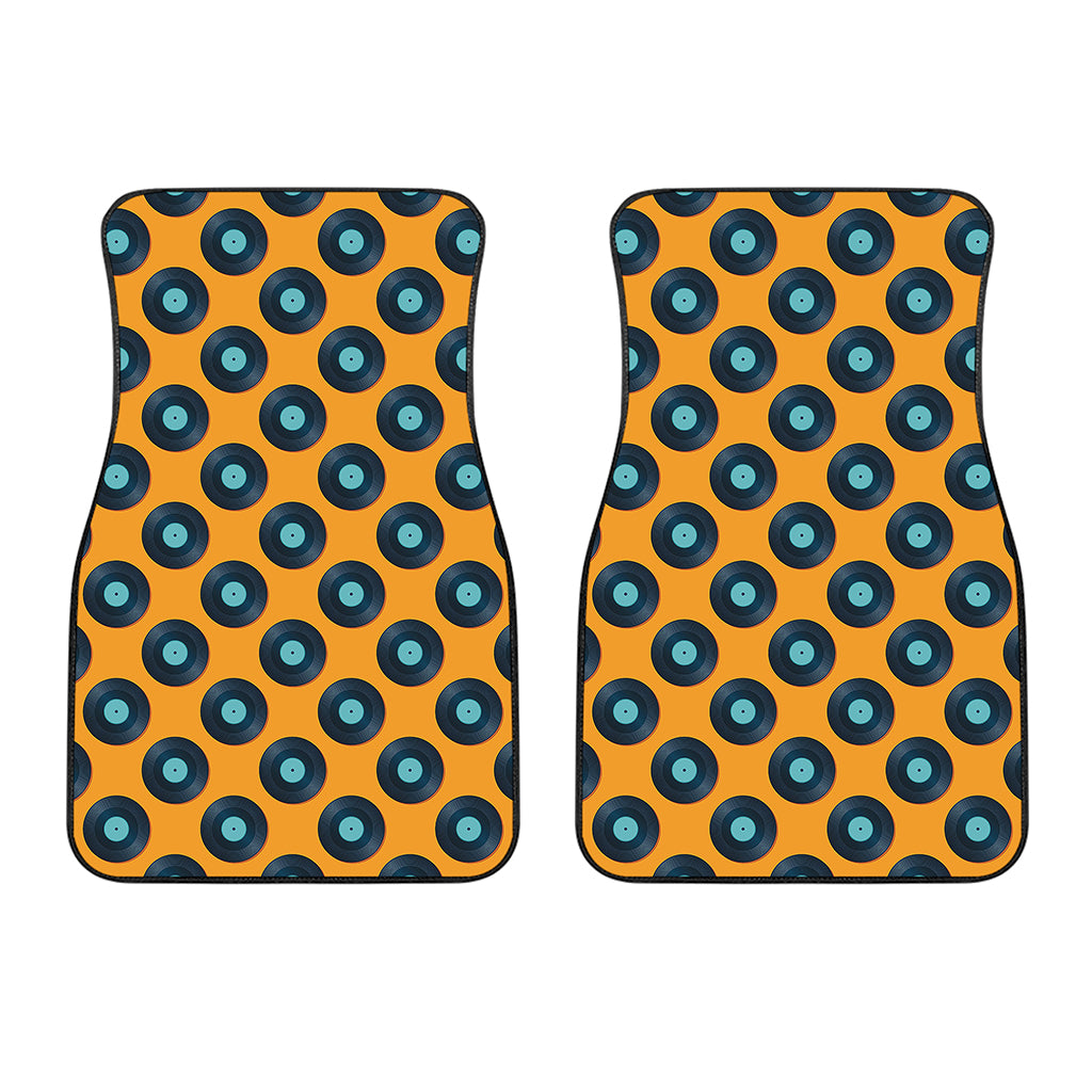 Blue Vinyl Record Pattern Print Front Car Floor Mats