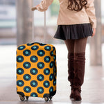 Blue Vinyl Record Pattern Print Luggage Cover