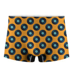 Blue Vinyl Record Pattern Print Men's Boxer Briefs
