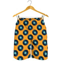 Blue Vinyl Record Pattern Print Men's Shorts