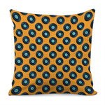 Blue Vinyl Record Pattern Print Pillow Cover