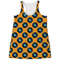 Blue Vinyl Record Pattern Print Women's Racerback Tank Top