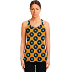 Blue Vinyl Record Pattern Print Women's Racerback Tank Top