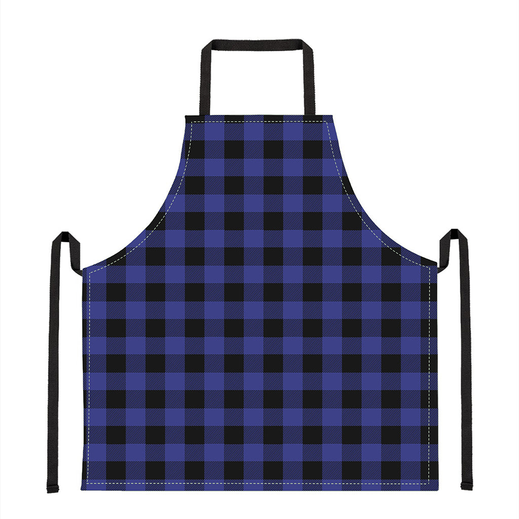 Blue Violet And Black Buffalo Check Print Apron