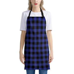 Blue Violet And Black Buffalo Check Print Apron